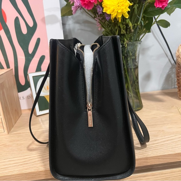 Kate Spade Black Structured Leather Tote - Picture 4 of 6